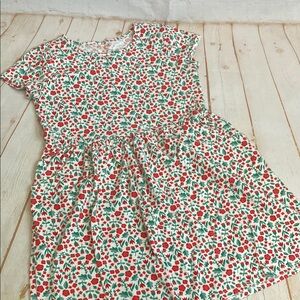 Cat & Jack Red and Green Allover Floral Print Kids Everyday Dress with Pockets